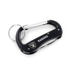 Aminco NFL Las Vegas Raiders Carabiner Multi-Tool Keychain, Black 2 x 2.35-"
