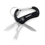 Aminco NFL Las Vegas Raiders Carabiner Multi-Tool Keychain, Black 2 x 2.35-"