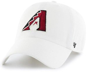 47 MLB White Team Color Primary Logo Clean Up Adjustable Strap Hat Cap, Adult One Size Fits All - Arizona Diamondbacks White