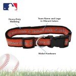 MLB Baltimore Orioles Licensed PET COLLAR- Heavy-Duty, Strong, and Durable Dog Collar. Available in 29 Baseball Teams and 4 Sizes