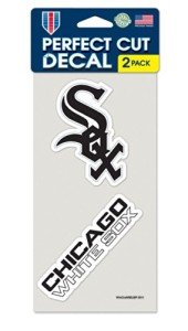 Wincraft MLB Chicago White Sox Decal4x4 Perfect Cut Set of 2 Decals, Team Colors, One Size