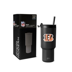Simple Modern Officially Licensed NFL Cincinnati Bengals 30 oz Tumbler with Flip Lid and Straws | Insulated Cup Stainless Steel | Gifts for Men Women | Trek Collection | Cincinnati Bengals