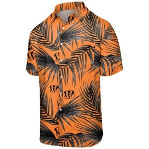 FOCO Cincinnati Bengals NFL Mens Hawaiian Button Up Shirt - XXL