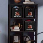 Franklin Sports Cincinnati Bengals NFL Storage Bin - Collapsible Cube Container + Basket - NFL Office, Bedroom + Living Room Décor - Folding Storage Bin for Football Fans - 11"x11"