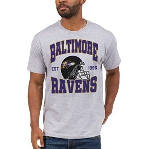 Junk Food Clothing x NFL - Baltimore Ravens - Team Helmet - Unisex Adult Short Sleeve Fan T-Shirt for Men and Women - Size XX-Large