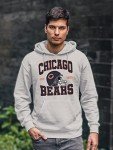 Junk Food Clothing x NFL - Chicago Bears - Team Helmet - Unisex Adult Pullover Fleece Hoodie for Men and Women - Size X-Large