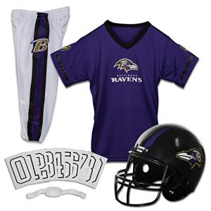 Franklin Sports Baltimore Ravens Kids NFL Uniform Set - Youth NFL Team Jersey, Helmet, Pants + Apparel Costume - Official Gear -Youth Medium