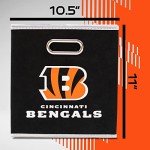 Franklin Sports Cincinnati Bengals NFL Storage Bin - Collapsible Cube Container + Basket - NFL Office, Bedroom + Living Room Décor - Folding Storage Bin for Football Fans - 11"x11"