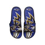 FOCO Baltimore Ravens NFL Mens Colorblock Big Logo Gel Slides - L