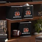 Franklin Sports Cincinnati Bengals NFL Storage Bin - Collapsible Cube Container + Basket - NFL Office, Bedroom + Living Room Décor - Folding Storage Bin for Football Fans - 11"x11"