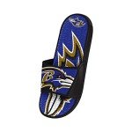FOCO Baltimore Ravens NFL Mens Colorblock Big Logo Gel Slides - L