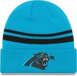 New Era Unisex-Adult NFL Official Sport Knit Classic Striped Knit Beanie Cold Weather Hat (Carolina Panthers)