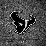 Rico Industries NFL Houston Texans Chrome Finished Auto Emblem 3D Sticker, Silver
