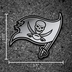 Rico Industries NFL Tampa Bay Buccaneers Chrome Finished Auto Emblem 3D Sticker