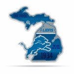 Rico Industries NFL Football Detroit Lions State Shape Shape Cut Pennant - Home and Living Room Décor - Soft Felt EZ to Hang