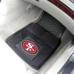 FANMATS 8902 San Francisco 49ers 2-Piece Heavy Duty Vinyl Car Mat Set, Front Row Floor Mats, All Weather Protection, Universal Fit, Deep Resevoir Design , 18"x27"