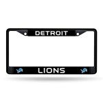 Rico Industries NFL Football Detroit Lions Standard Black Chrome Frame with Plastic Inserts 12" x 6" Car/Truck Auto Accessory