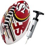 Franklin Sports NFL San Francisco 49ers Football - Youth Mini Football - 8.5" Junior Size Ball - SPACELACE Easy Grip Texture- Perfect for Kids