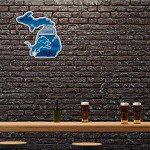 Rico Industries NFL Football Detroit Lions State Shape Shape Cut Pennant - Home and Living Room Décor - Soft Felt EZ to Hang