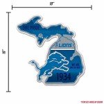Rico Industries NFL Football Detroit Lions State Shape Shape Cut Pennant - Home and Living Room Décor - Soft Felt EZ to Hang