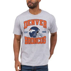 Junk Food Clothing x NFL - Denver Broncos - Team Helmet - Unisex Adult Short Sleeve Fan T-Shirt for Men and Women - Size X-Large