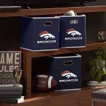 Franklin Sports NFL Denver Broncos Collapsible Storage Bin NFL Folding Cube Storage Container Fits Bin Organizers Fabric NFL Team Storage Cubes One Size