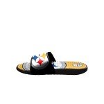 FOCO Pittsburgh Steelers NFL Mens Colorblock Big Logo Gel Slides - L