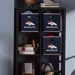 Franklin Sports NFL Denver Broncos Collapsible Storage Bin NFL Folding Cube Storage Container Fits Bin Organizers Fabric NFL Team Storage Cubes One Size