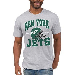 Junk Food Clothing x NFL - New York Jets - Team Helmet - Unisex Adult Short Sleeve Fan T-Shirt for Men and Women - Size X-Large
