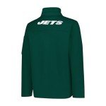 Ultra Game NFL Men's Ultimate Quarter-Zip Fleece Pullover Sweatshirt with Zipper Pockets, New York Jets, Team Color Updated, Large