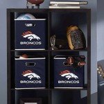 Franklin Sports NFL Denver Broncos Collapsible Storage Bin NFL Folding Cube Storage Container Fits Bin Organizers Fabric NFL Team Storage Cubes One Size