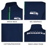 Ultra Game NFL Men's Ultimate Quarter-Zip Fleece Pullover Sweatshirt with Zipper Pockets, New York Jets, Team Color Updated, Large