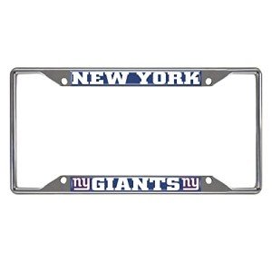 FANMATS 21384 New York Giants Chrome Metal License Plate Frame, Team Colors, 6.25in x 12.25in