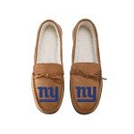 FOCO New York Giants NFL Mens Team Logo Moccasin Slippers - L