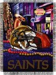 Northwest NFL New Orleans Saints Unisex-Adult Woven Tapestry Throw Blanket, 48" x 60", Home Field Advantage