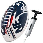 Franklin Sports NFL New England Patriots Football - Youth Mini Football - 8.5" Junior Size Ball - SPACELACE Easy Grip Texture- Perfect for Kids
