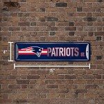 Rico Industries NFL New England Patriots Home Décor Metal Street Sign (4" x 15") - Great for Home, Office, Bedroom, & Man Cave - Made,Silver