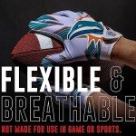 Franklin Sports Miami Dolphins Youth NFL Football Receiver Gloves - Receiver Gloves For Kids - NFL Team Logos and Silicone Palm - Youth M/L Pair
