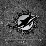 Rico Industries NFL Miami Dolphins Chrome Finished Auto Emblem 3D Sticker , Silver