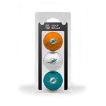 Team Golf NFL Miami Dolphins 3 Golf Ball Pack Regulation Size Golf Balls, 3 Pack, Full Color Durable Team Imprint