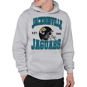 Junk Food Clothing x NFL - Jacksonville Jaguars - Team Helmet - Unisex Adult Pullover Fleece Hoodie for Men and Women - Size Large