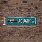 Rico Industries NFL Jacksonville Jaguars Home Décor Metal Street Sign (4" x 15") - Great for Home, Office, Bedroom, & Man Cave - Made,Silver