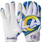 Franklin Sports Los Angeles Rams Youth NFL Football Receiver Gloves - Receiver Gloves For Kids - NFL Team Logos and Silicone Palm - Youth M/L Pair