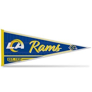 Rico Industries NFL Football Los Angeles Rams Classic 12" x 30" Felt Wall Décor Pennant - Great for Home/Bed Room/Man Cave Décor