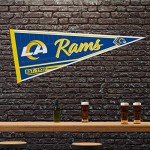 Rico Industries NFL Football Los Angeles Rams Classic 12" x 30" Felt Wall Décor Pennant - Great for Home/Bed Room/Man Cave Décor