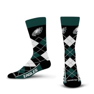 For Bare Feet NFL PHILADELPHIA EAGLES Argyle Remix Premium Dress Sock Team Color OSFM