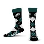 For Bare Feet NFL PHILADELPHIA EAGLES Argyle Remix Premium Dress Sock Team Color OSFM