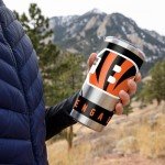 Rico Industries NFL Football Cincinnati Bengals 20oz Stainless Steel Tumbler with Lid - Great For Coffee, Tea, Water or Cocktails