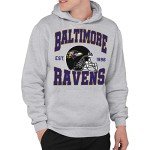 Junk Food Clothing x NFL - Baltimore Ravens - Team Helmet - Unisex Adult Pullover Fleece Hoodie for Men and Women - Size 3X-Large