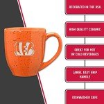 Rico Industries NFL Football Cincinnati Bengals Primary 16 oz Team Color Laser Engraved Ceramic Coffee Mug